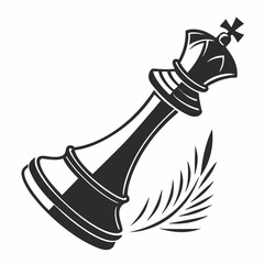 Fallen chess king piece strategy game defeat loss end