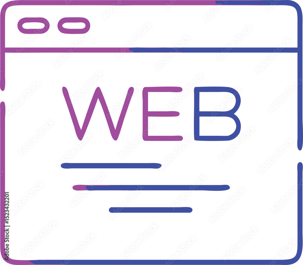 Poster modern neon website icon with transparency on white background ready for design