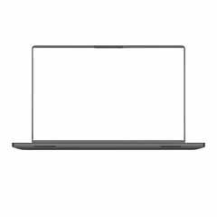 Modern laptop computer mockup blank screen isolated white background