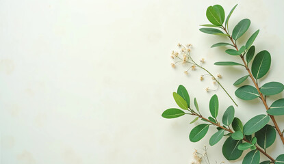Eucalyptus leaves and copy space. Aroma. Botanical. Nature. Natural. Background material.