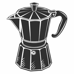 Classic stovetop espresso maker coffee pot illustration