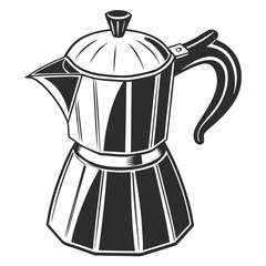 Vintage italian stovetop espresso coffee maker illustration
