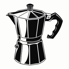 Classic stovetop espresso maker coffee pot illustration