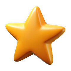 A shiny yellow star isolated on transparent background