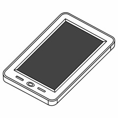 Isometric illustration of a modern smartphone device