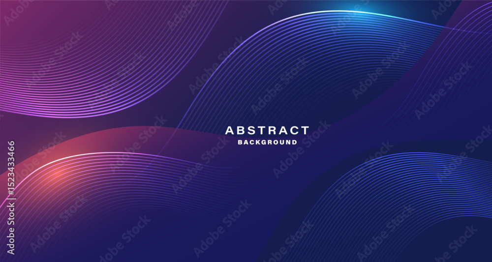 Aufkleber Abstract background with glowing curved lines and vibrant gradient colors