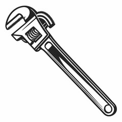 Professional isolated pipe wrench graphic design element transparent background