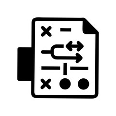 Clean crisp black silhouette design for project planning on white background