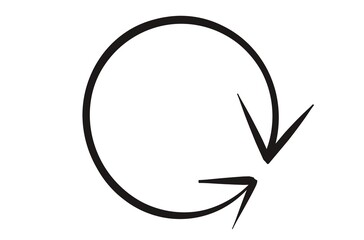 A black circle with two arrows pointing in opposite directions