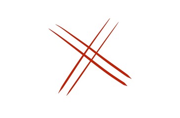 The image is a red X with red lines