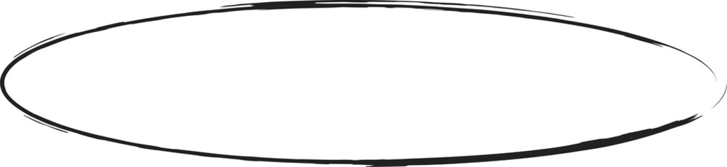 Oval frames brush painted, ink stamp, circle banner