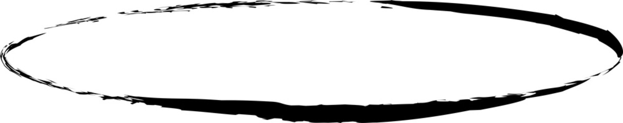 Oval frames brush painted, ink stamp, circle banner