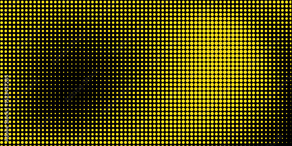 Poster dots halftone black yellow color pattern gradient texture with technology digital background. dots p