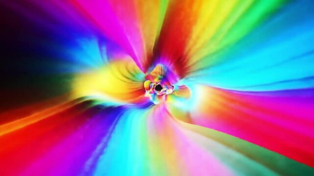 Seamless colorful abstract waves tunnels background.  Generative AI.