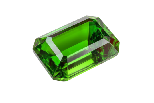 A green gemstone with a green border
