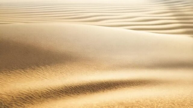 A close up view of a sandy surface with soft ripples and subtle shadows creating texture and depth background texture video