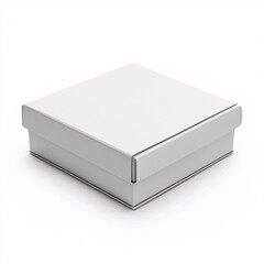Empty White Square Box Packaging Design for Customizable Product Presentation Mockup