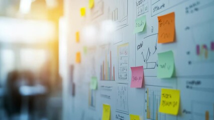 Whiteboard with Brainstorming Notes and Sticky Notes - Powered by Adobe