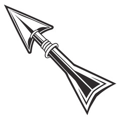 Tribal spear hunting weapon ancient arrowhead design
