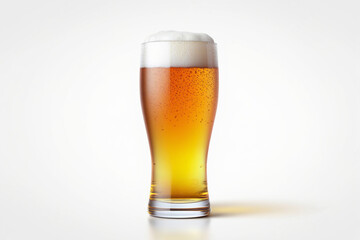 glass of beer isolated on white