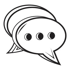 Two overlapping speech bubbles conversation communication dialogue chat