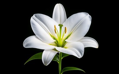 Fototapeta premium White Lily Close-up Black