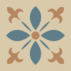 Vintage Floral and Geometric Tile Pattern Set – Mediterranean Style Vector