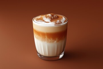 Indulgent Coffee Cocktail Latte. A Creamy Espresso Beverage with Sweet Caramel Presentation for Morning Caffeine Enjoyment