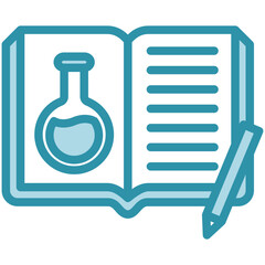 Fototapeta premium Field Notes mini illustration dual tone color icon, use for research and development, education, industry, UI, UX kit, app and web development, digital or print.