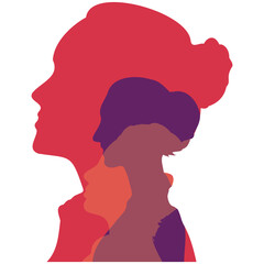 Woman silhouette isolated vector illustration. Modern feminist concept