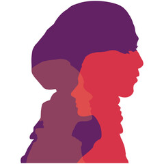 Woman silhouette isolated vector illustration. Modern feminist concept