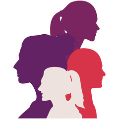 Woman silhouette isolated vector illustration. Modern feminist concept