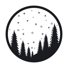 Silhouette of a pine tree