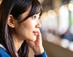 物思いにふける若い女性/Pensive young woman