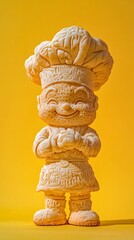 Cute Biscuit Chef Character Made from Cookies and Fondant