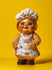 Cute Biscuit Chef Character Made from Cookies and Fondant