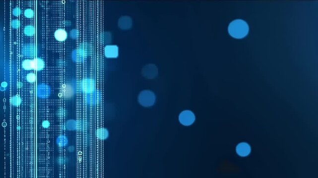 Abstract Digital Stream: Binary Code Cascade in Blue