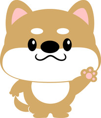 柴犬　豆しば　犬　かわいい　動物　キャラクター　主線なし
