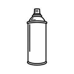 A black and white vector illustration of a spray can. Minimalist style.