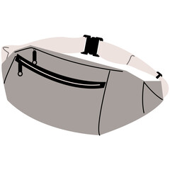 Fanny Pack Waist Bag. Waist Bag Illustration. Fanny Pack Illustration.