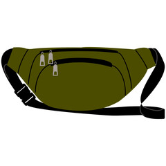 Fanny Pack Waist Bag. Waist Bag Illustration. Fanny Pack Illustration.
