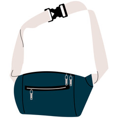 Fanny Pack Waist Bag. Waist Bag Illustration. Fanny Pack Illustration.
