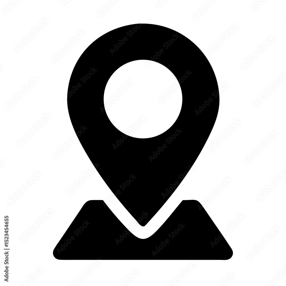 Poster map pin symbol indicating a specific location on a digital map interface