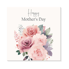 Happy Mother's Day Roses, Vector Illustration.
