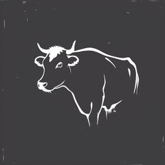 cow on a black background
