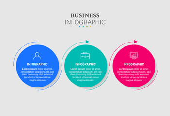 Vector infographic paper layout design template with thin line process. Business concept with 3 options, steps.
