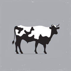 black and white cow vector