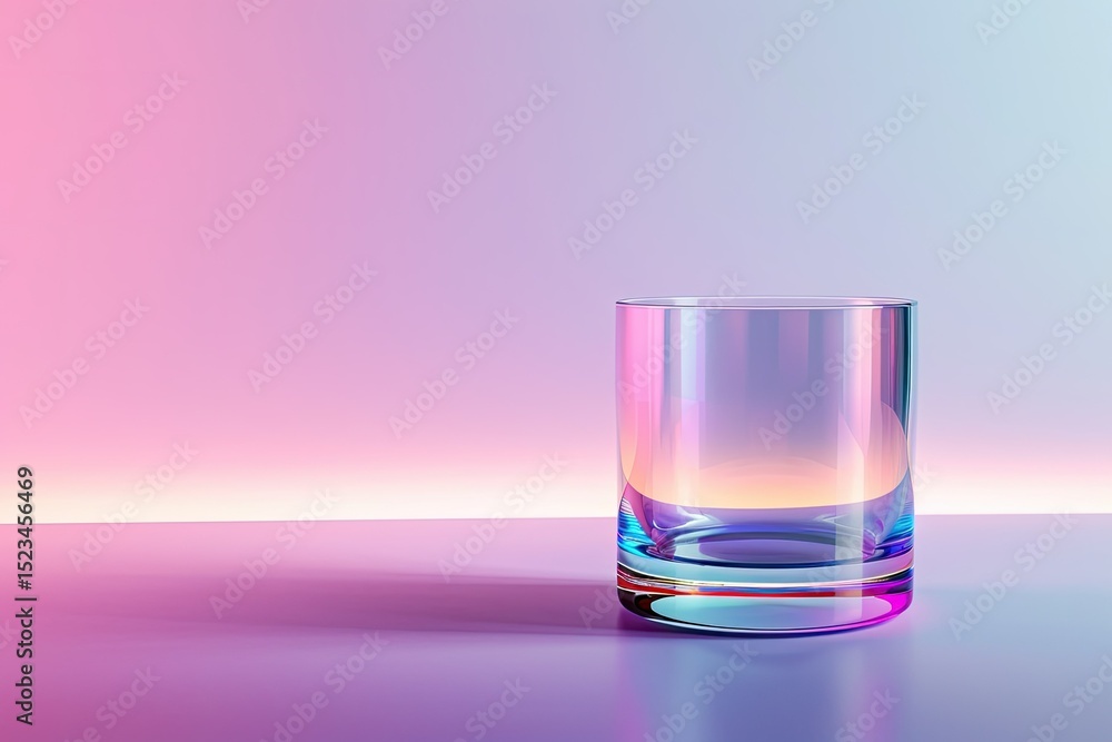 Aufkleber sharp image of white glass with gradient colors 3d rendering