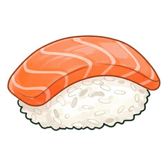 Watercolor Salmon Nigiri Delightful Sushi Art