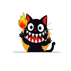 cartoon cat with a blank sign